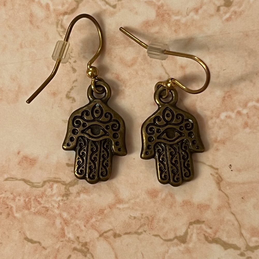 Gold Hamsa Hand Earrings